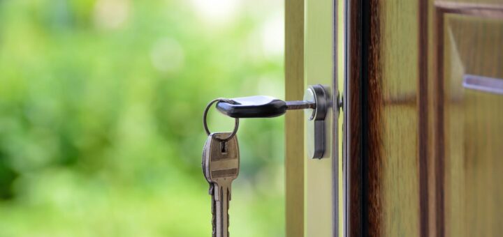 Black Handled Key on Key Hole